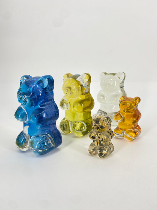 5 Stück Glas Gummibären von Leonardo, 1990er Jahre