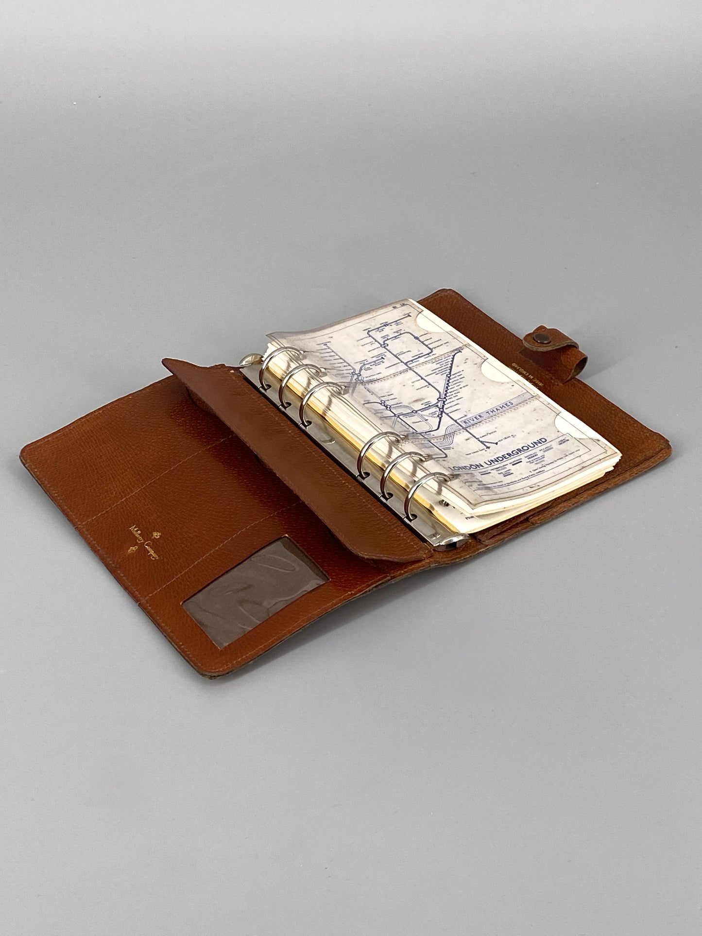 Leder-Planer von Mulberry Company mit Kalender von Filofax, Großbritannien, 1990er