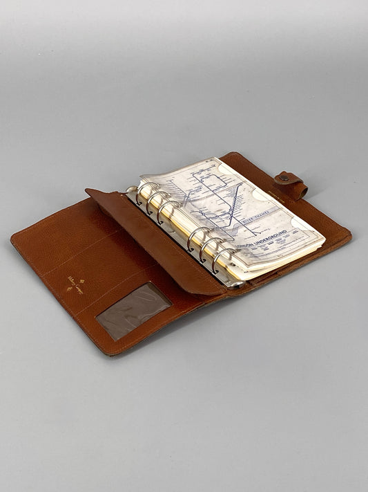 Leder-Planer von Mulberry Company mit Kalender von Filofax, Großbritannien, 1990er