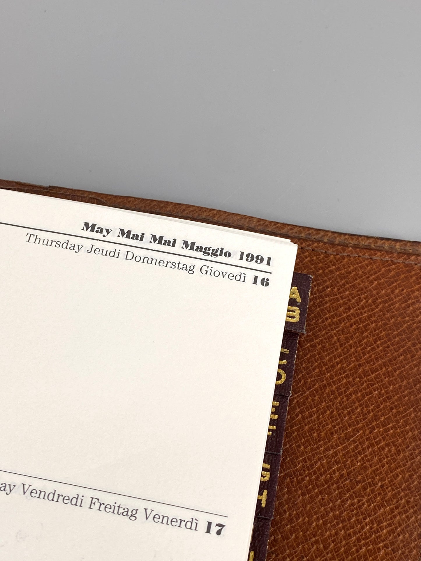 Leder-Planer von Mulberry Company mit Kalender von Filofax, Großbritannien, 1990er