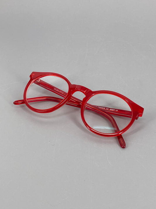 Rote Brille "Andy" von Selima Optique, Handmade aus Frankreich, 90er