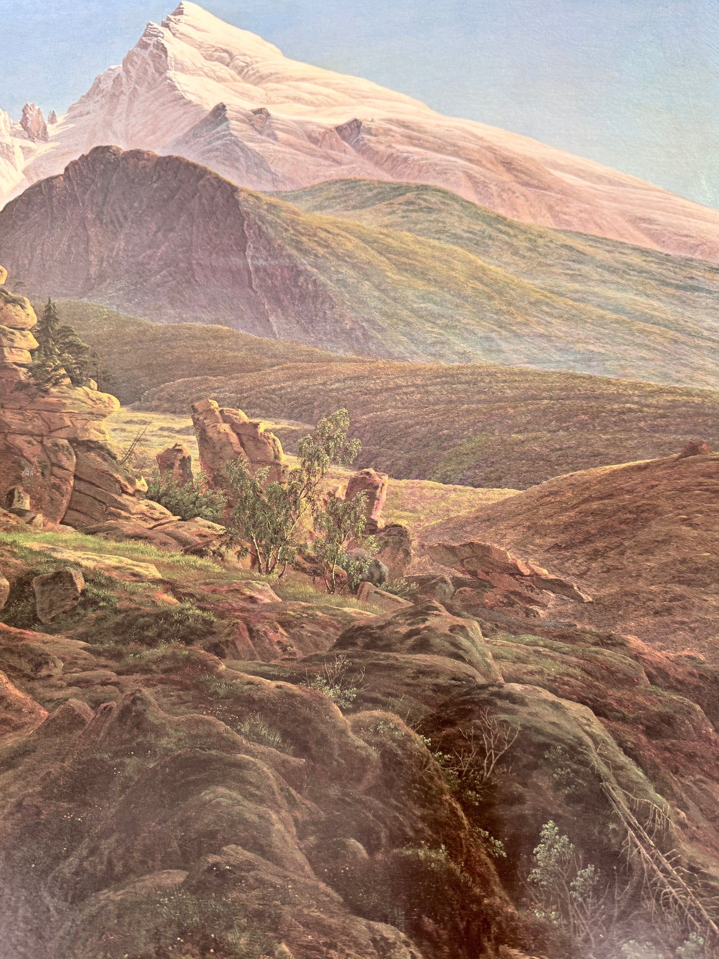 Caspar David Friedrich - Der Watzmann. Kunstdruck der Nationalgalerie