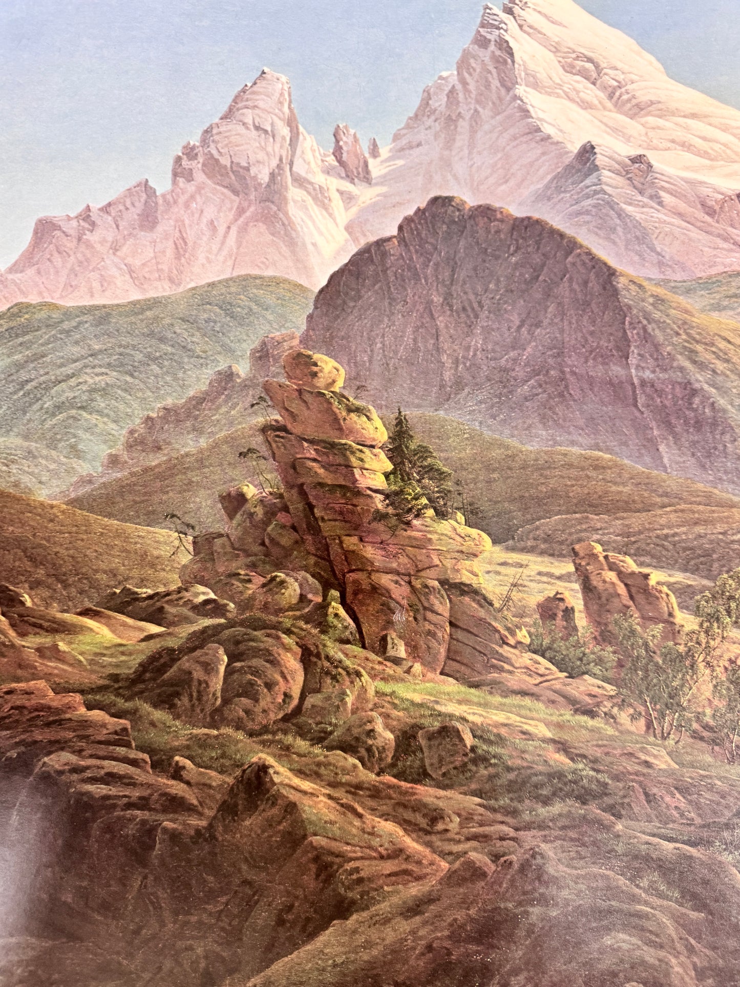 Caspar David Friedrich - Der Watzmann. Kunstdruck der Nationalgalerie