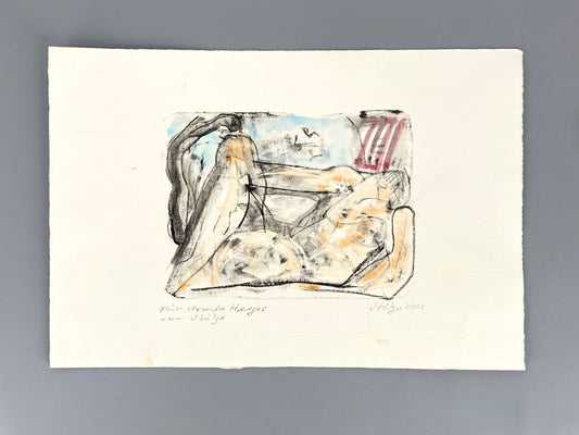 Signierte "Frauenakt" von Werner Stötzer (1931–2010) auf Hahnemühle Büttenpapier, 2001