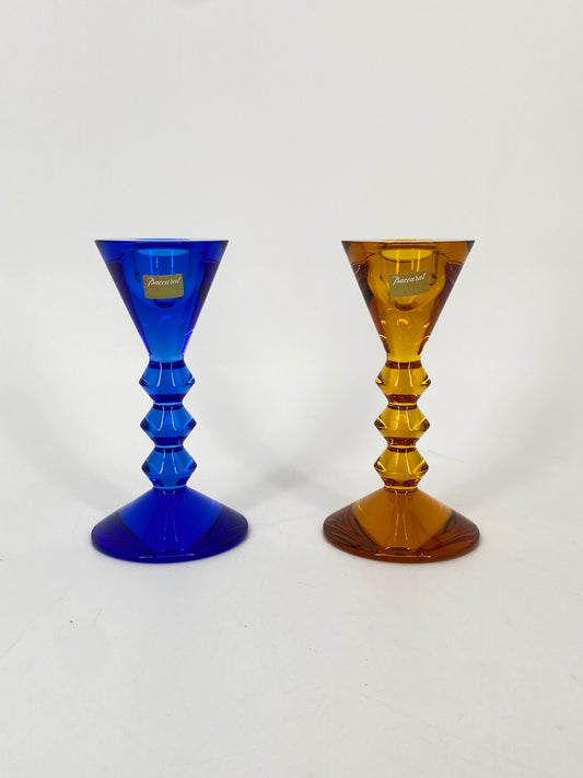 2x Kerzenständer von Mathias Véga für Baccarat France, 90er