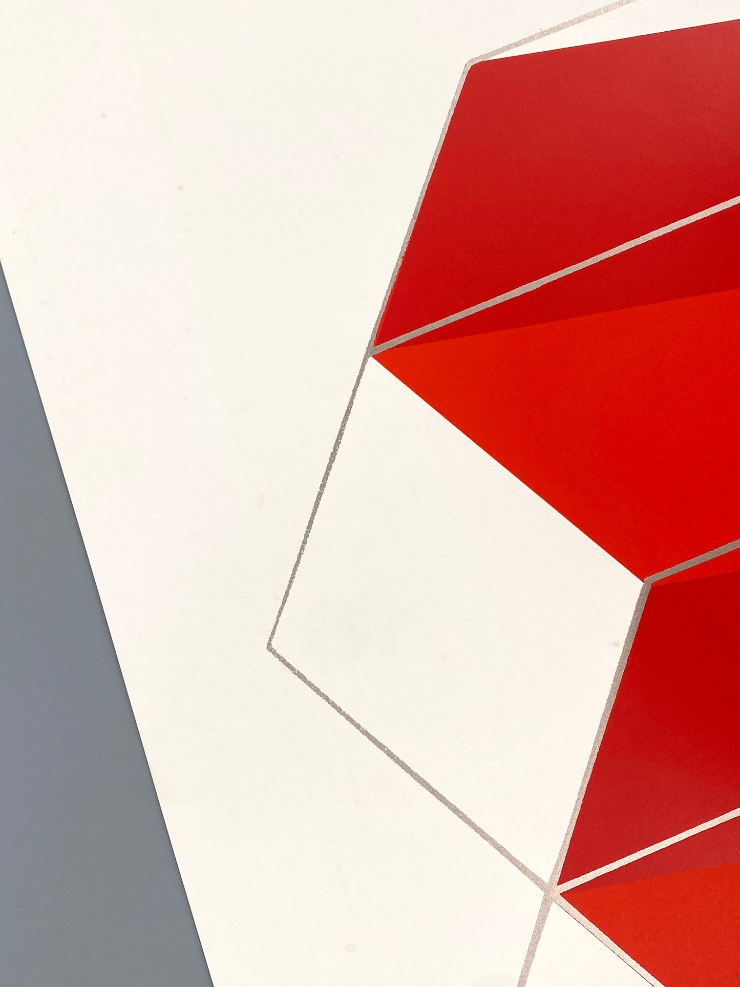 Farbsiebdruck "Rotes Elektron" von Joachim Albrecht (1913‒1997) aus dem Jahr 1968