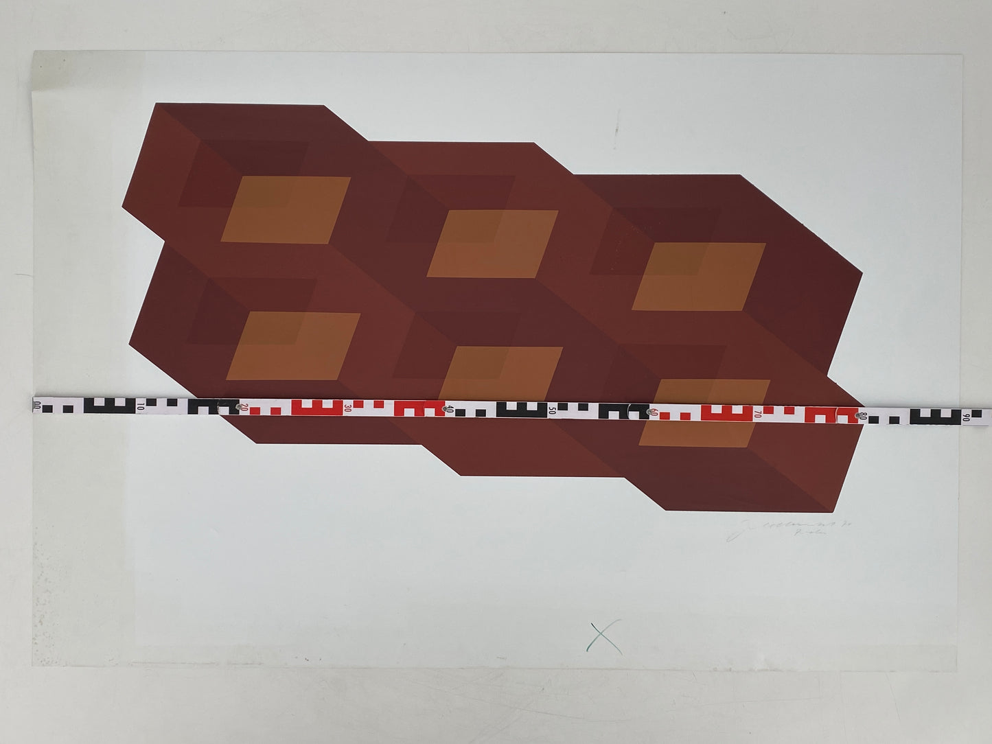 Konkreter Farbsiebdruck in Braun von Joachim Albrecht (1913‒1997), 1970
