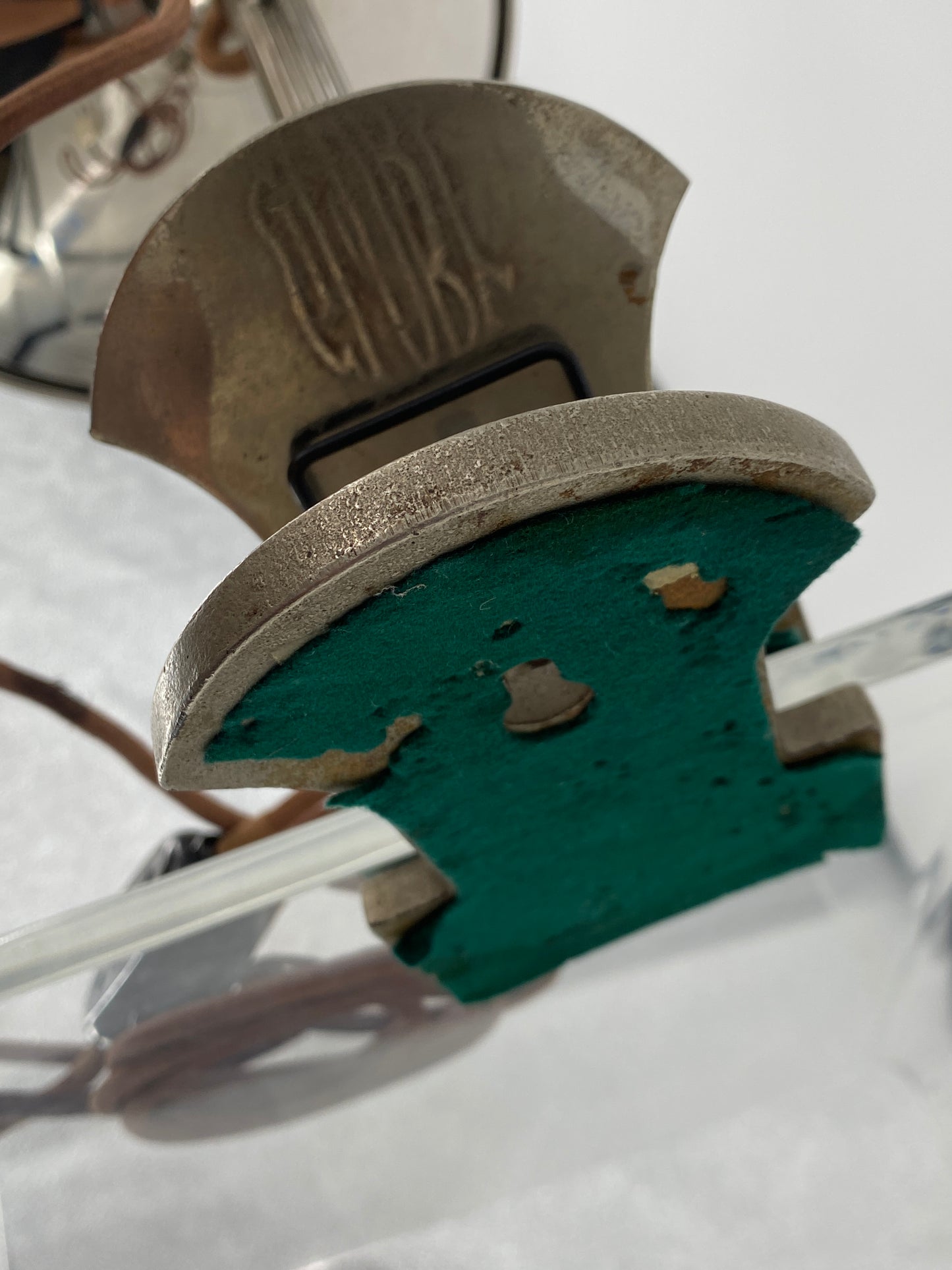 Klemmlampe mit großem Chrom-Reflektor von GLORY, Schweden 1930er