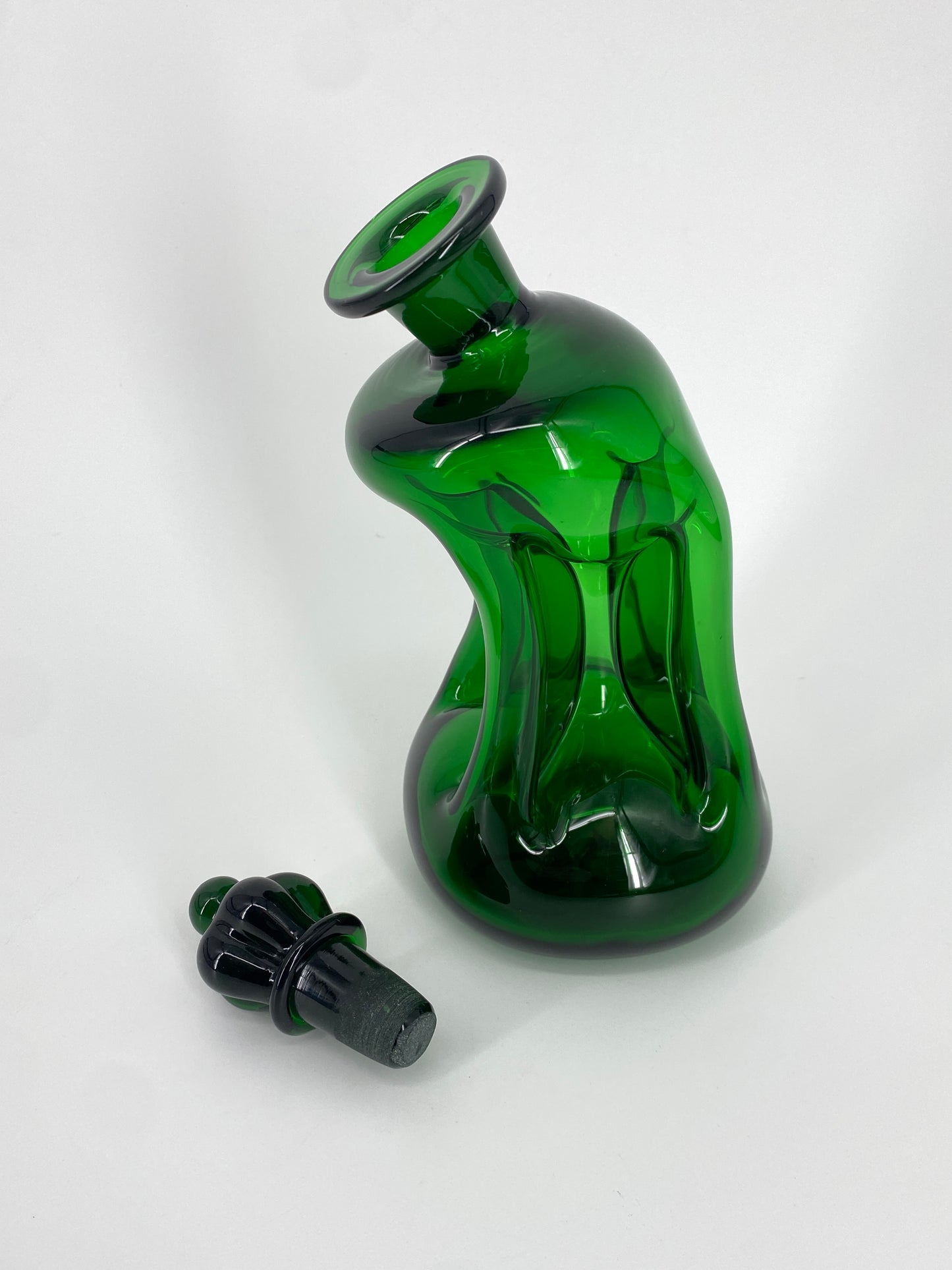 "Betrunkener Dekanter" Kluk Kluk von Jacob Bang für Holmegaard, Dänemark 1970er