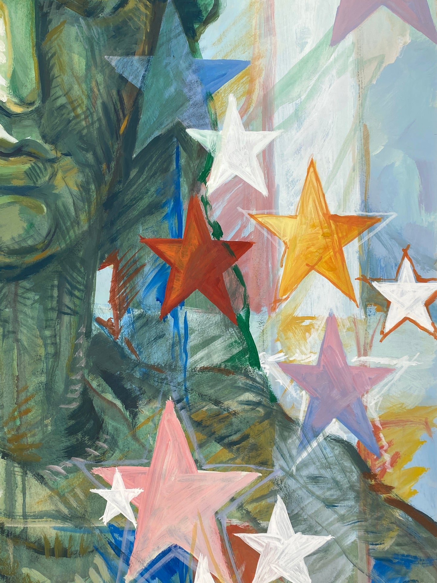 Großes, signiertes Acrylgemälde mit der Darstellung der Freiheitsstatue in New York, 1996