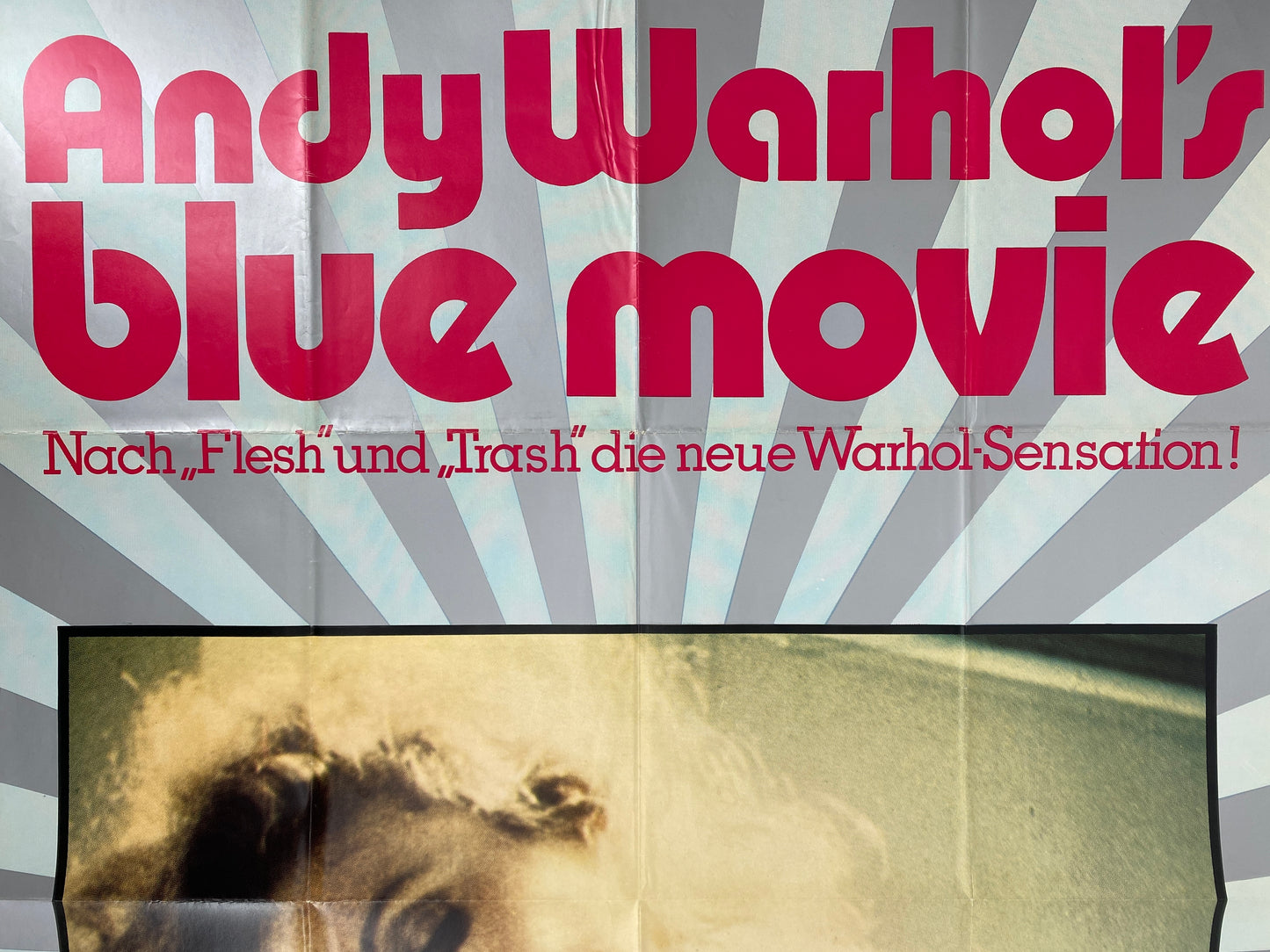 Filmplakat in Größe von DIN A0 zum Film Blue Movie von Andy Warhol, Offsetdruck, Deutschland 1972