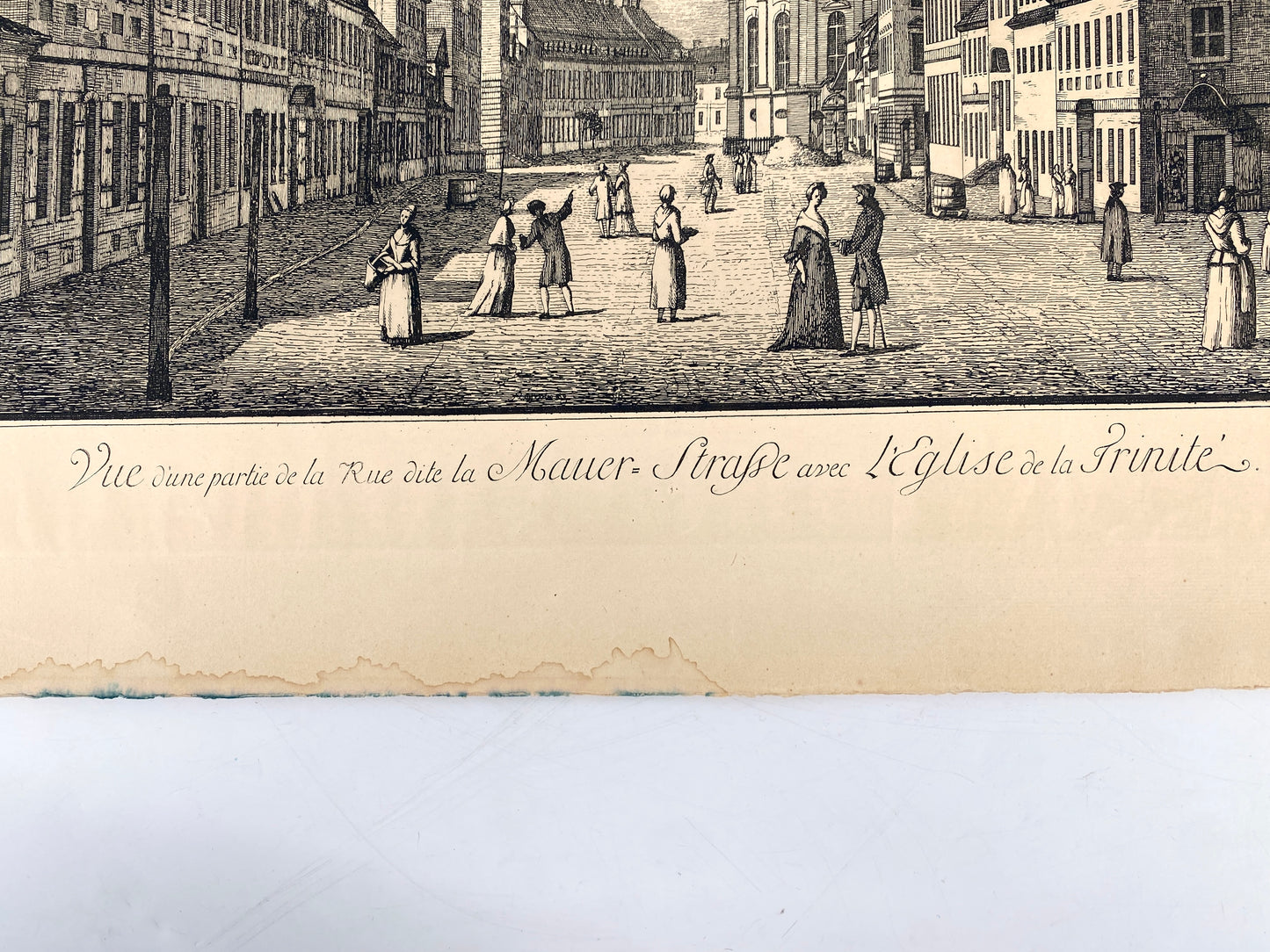 Antike Stadtansicht aus Berlin Mitte, Heliographie nach Kupferstich. Groß!