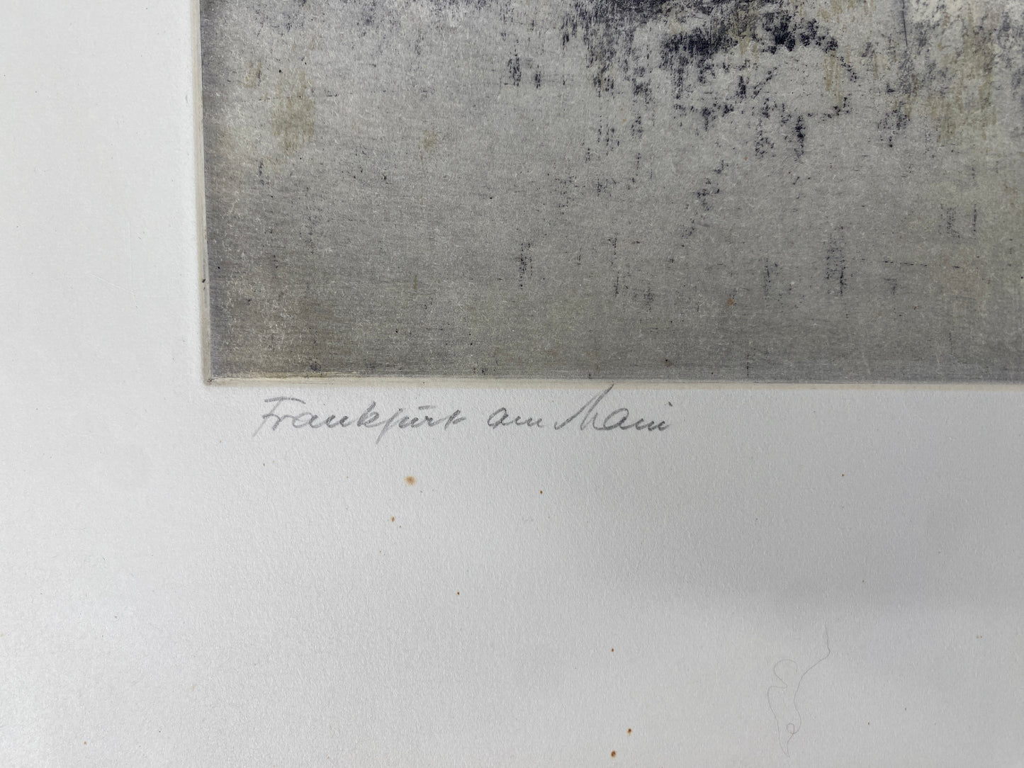 Farbradierung Wolfgang Tritt, Frankfurt am Main. Kaiserdom und Eiserner Steg