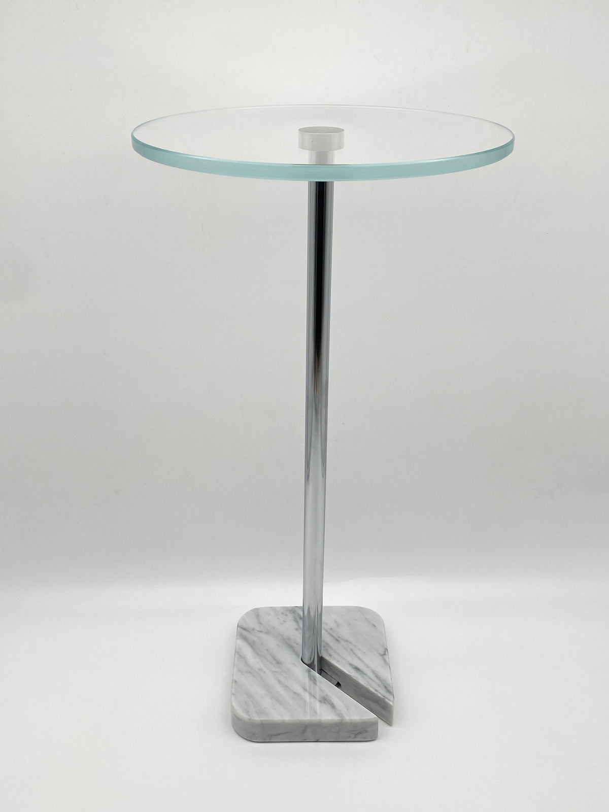 Beistelltisch Designobjekt aus Glas, Metall und Marmor, Vintage