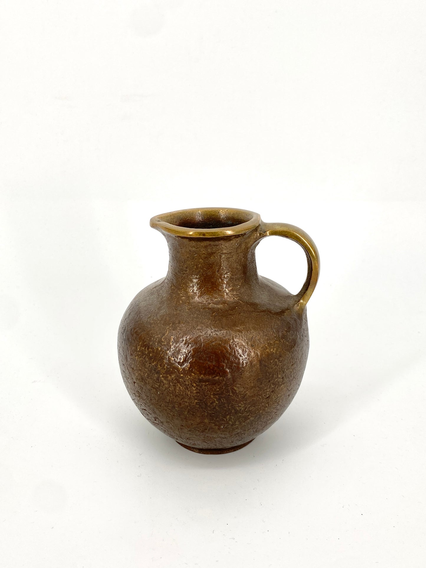 Krug oder Henkelvase aus massiver Bronze von Horst Dalbeck, 60/70er Jahre