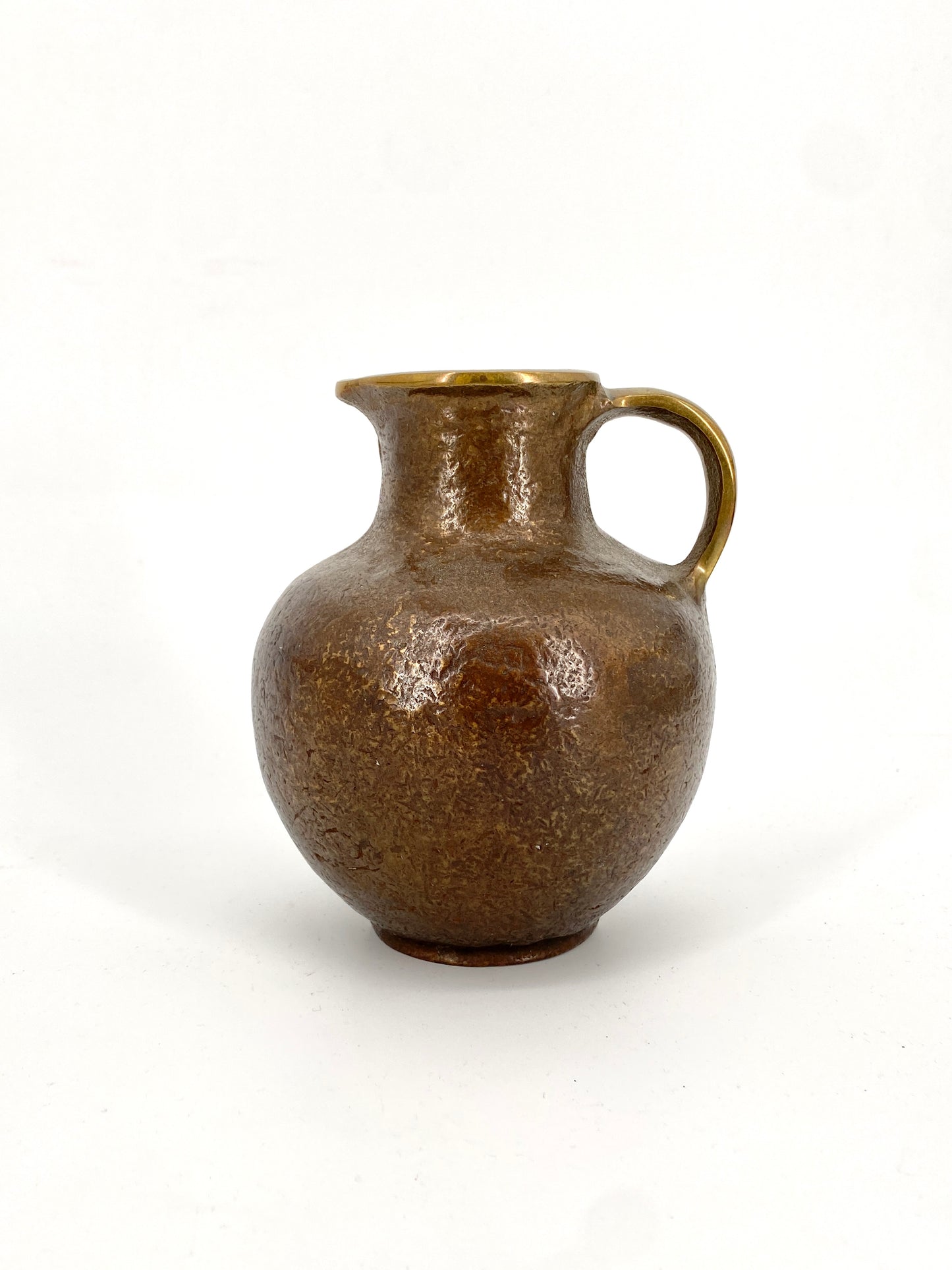 Krug oder Henkelvase aus massiver Bronze von Horst Dalbeck, 60/70er Jahre