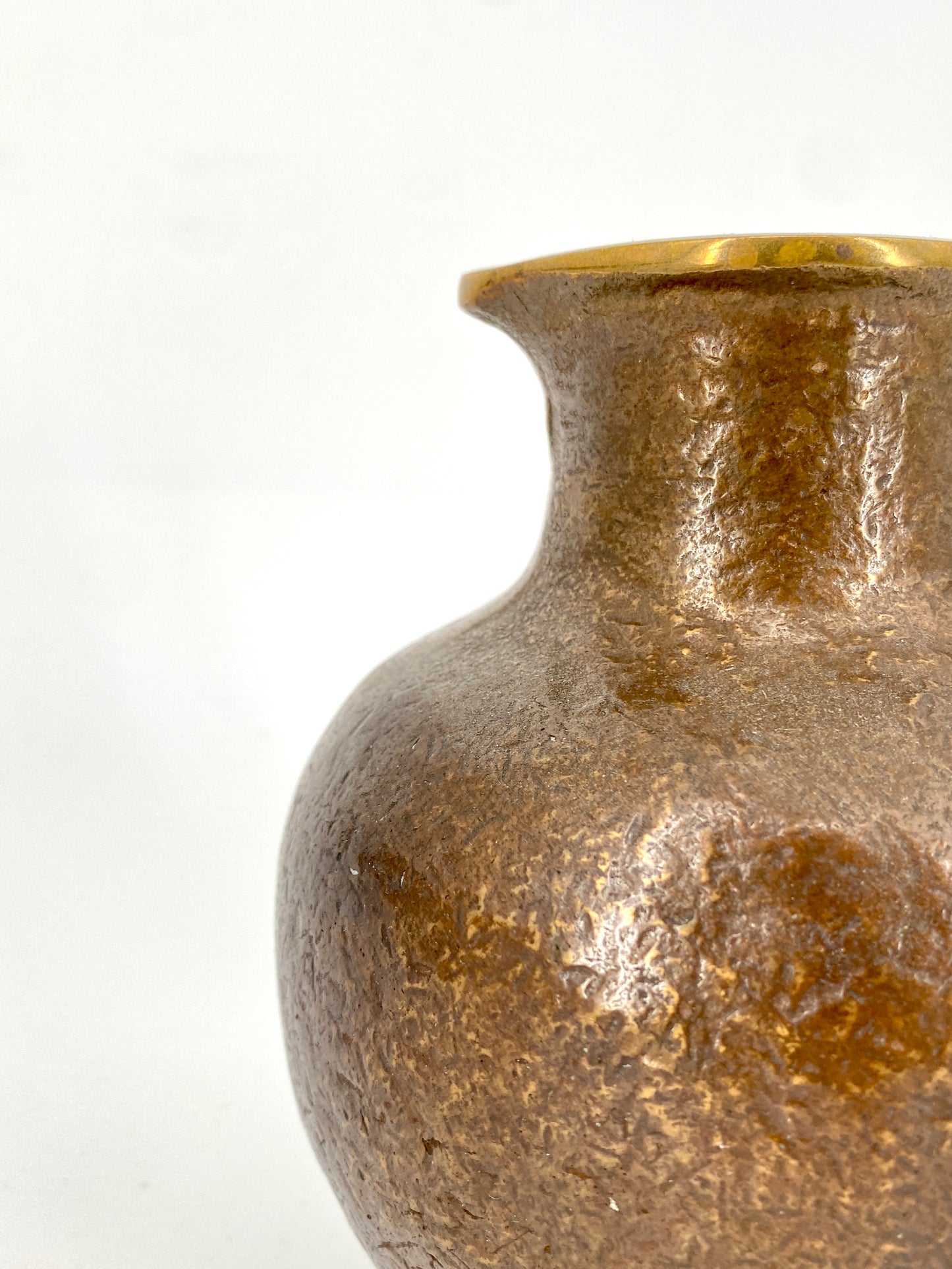 Krug oder Henkelvase aus massiver Bronze von Horst Dalbeck, 60/70er Jahre
