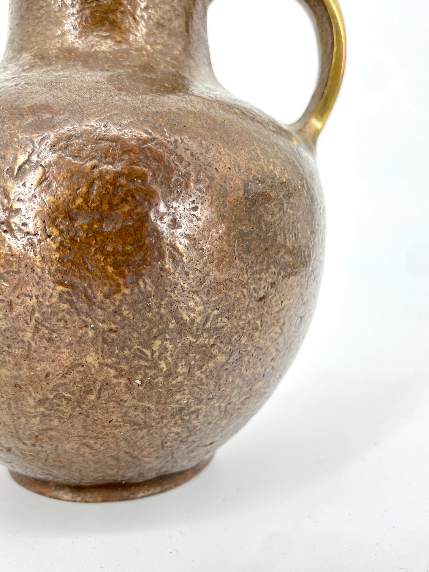 Krug oder Henkelvase aus massiver Bronze von Horst Dalbeck, 60/70er Jahre