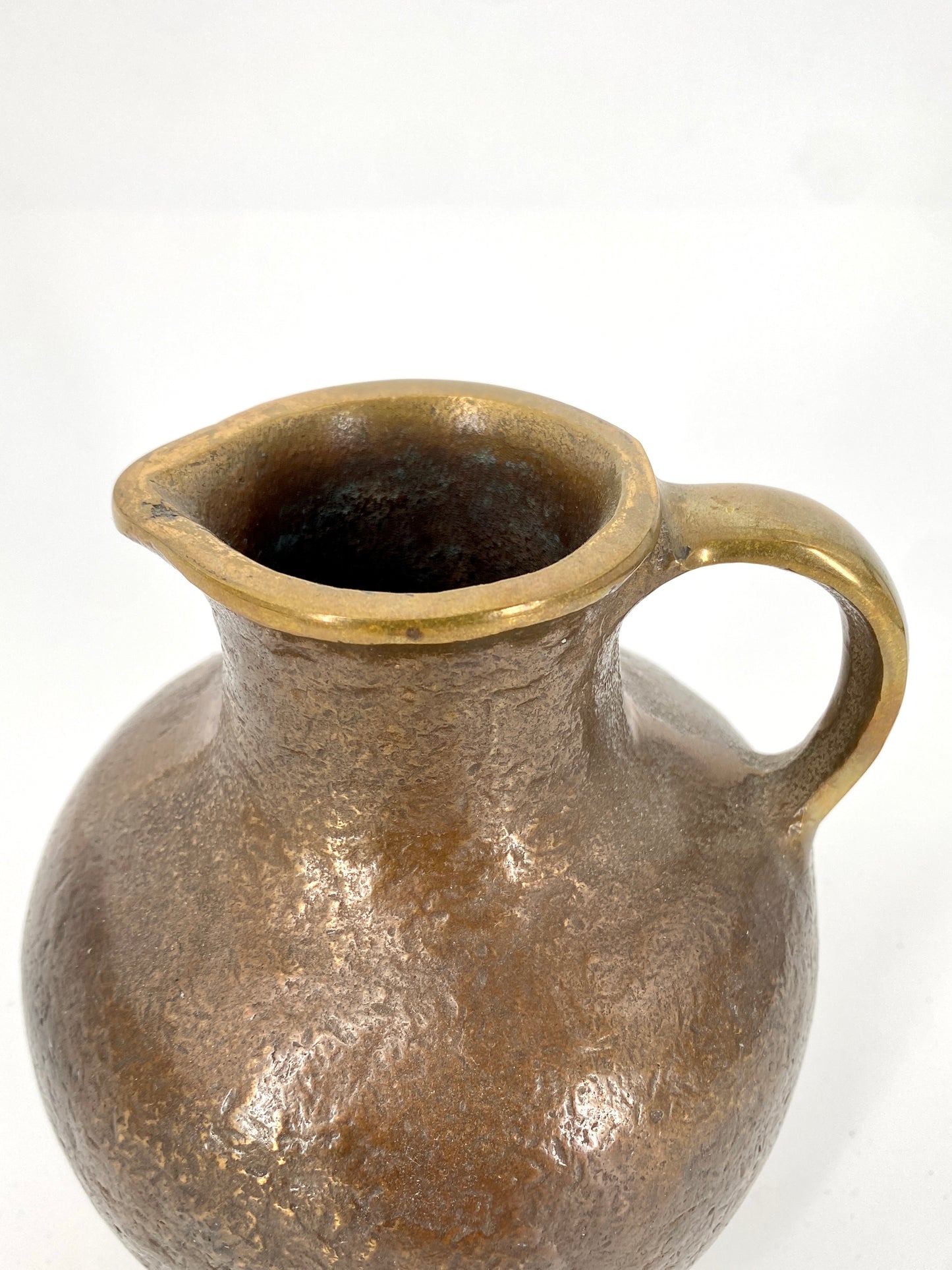 Krug oder Henkelvase aus massiver Bronze von Horst Dalbeck, 60/70er Jahre