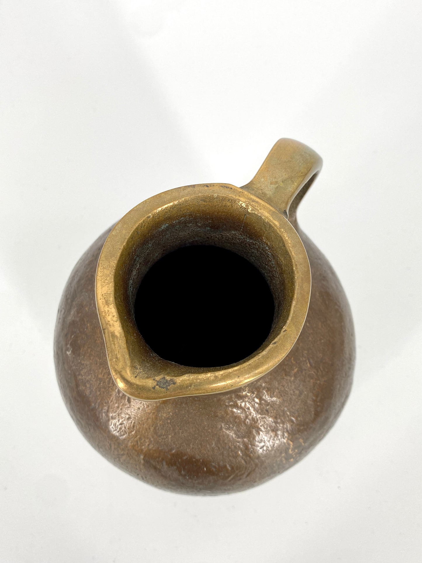 Krug oder Henkelvase aus massiver Bronze von Horst Dalbeck, 60/70er Jahre