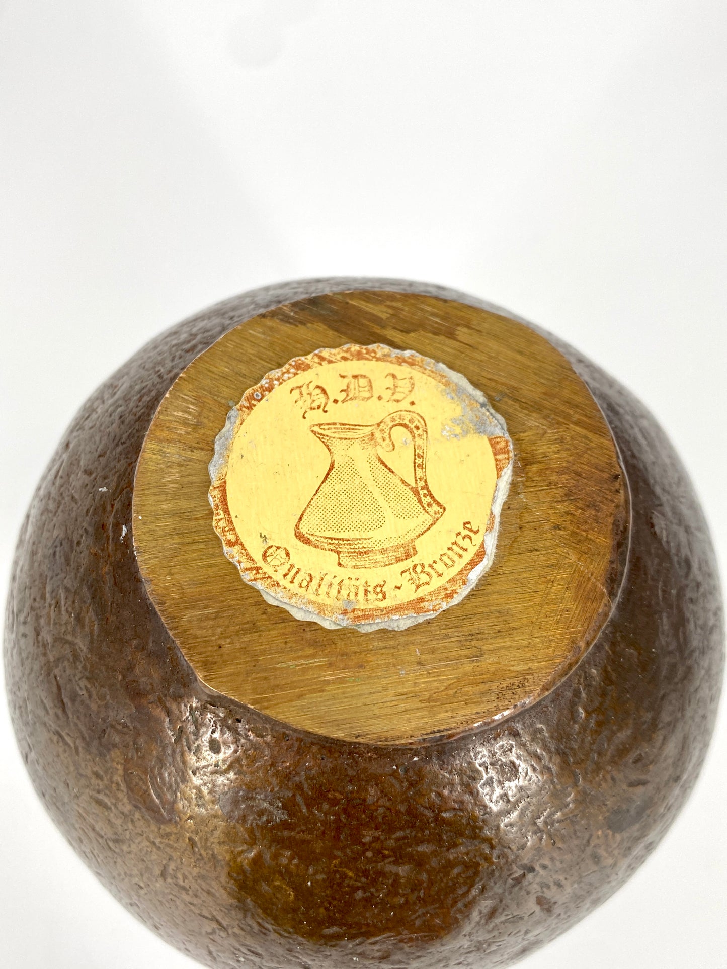 Krug oder Henkelvase aus massiver Bronze von Horst Dalbeck, 60/70er Jahre