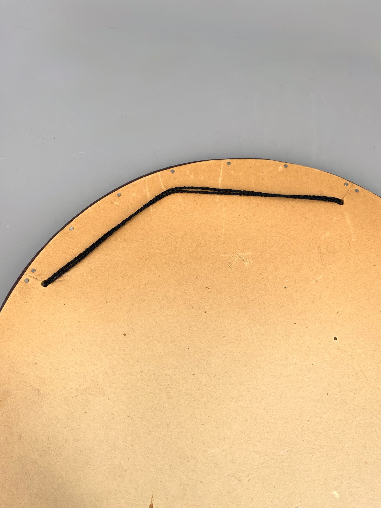 Mid Century Spiegel aus Kunstleder, 1950er