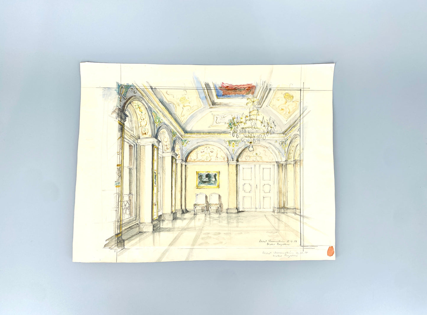 Schloss Weesenstein, Zeichnung Aquarelliert. Von Dieter Rogalla