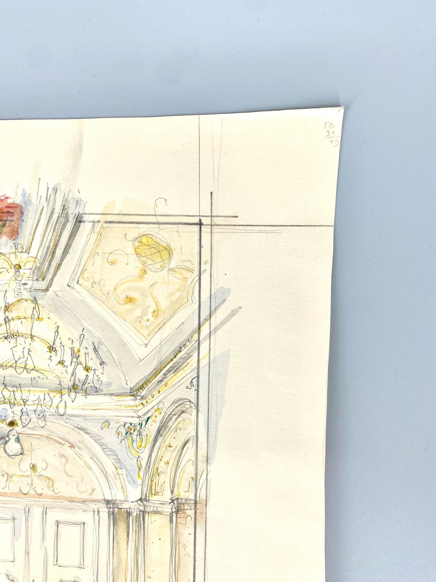 Schloss Weesenstein, Zeichnung Aquarelliert. Von Dieter Rogalla
