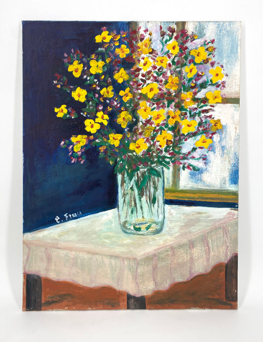 Signiertes Stillleben mit Blumenstrauß von Elenea Frau-Gonzalez (geb. 1938), 1959