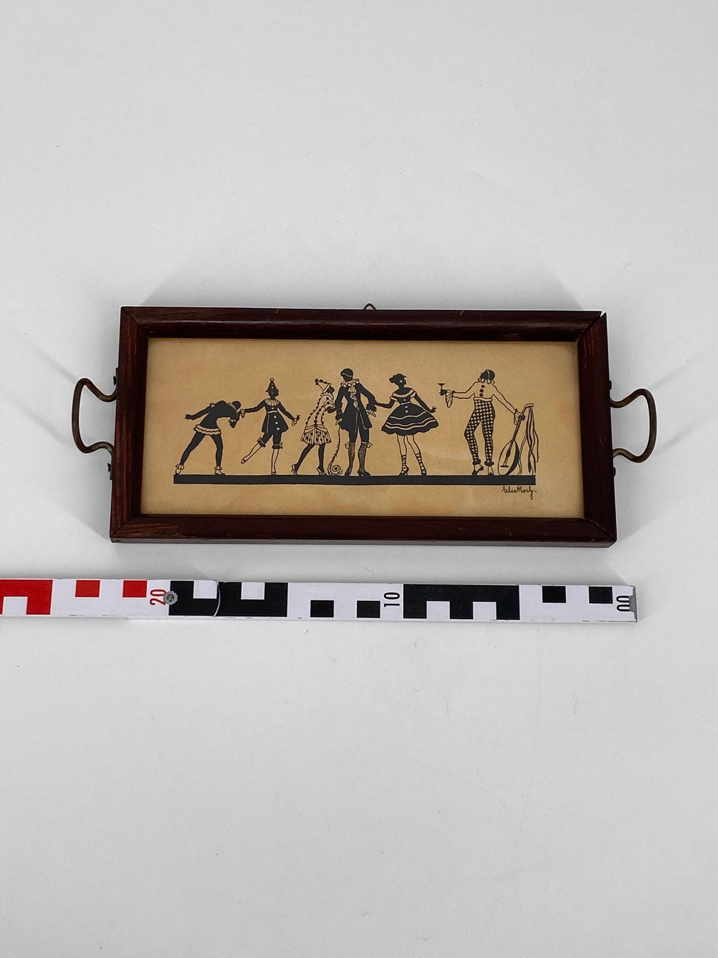 Gerahmte Schattenbild Druckgrafik mit tanzenden