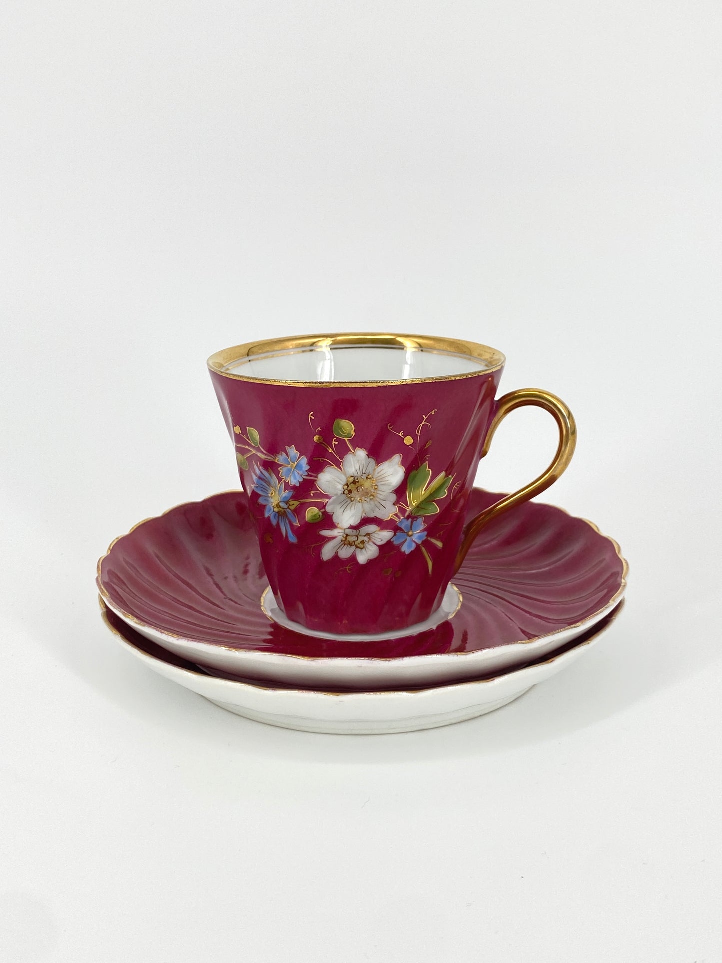 Antike Porzellan Tasse von Louis Löwinsohn, Schlesien 19. Jhd