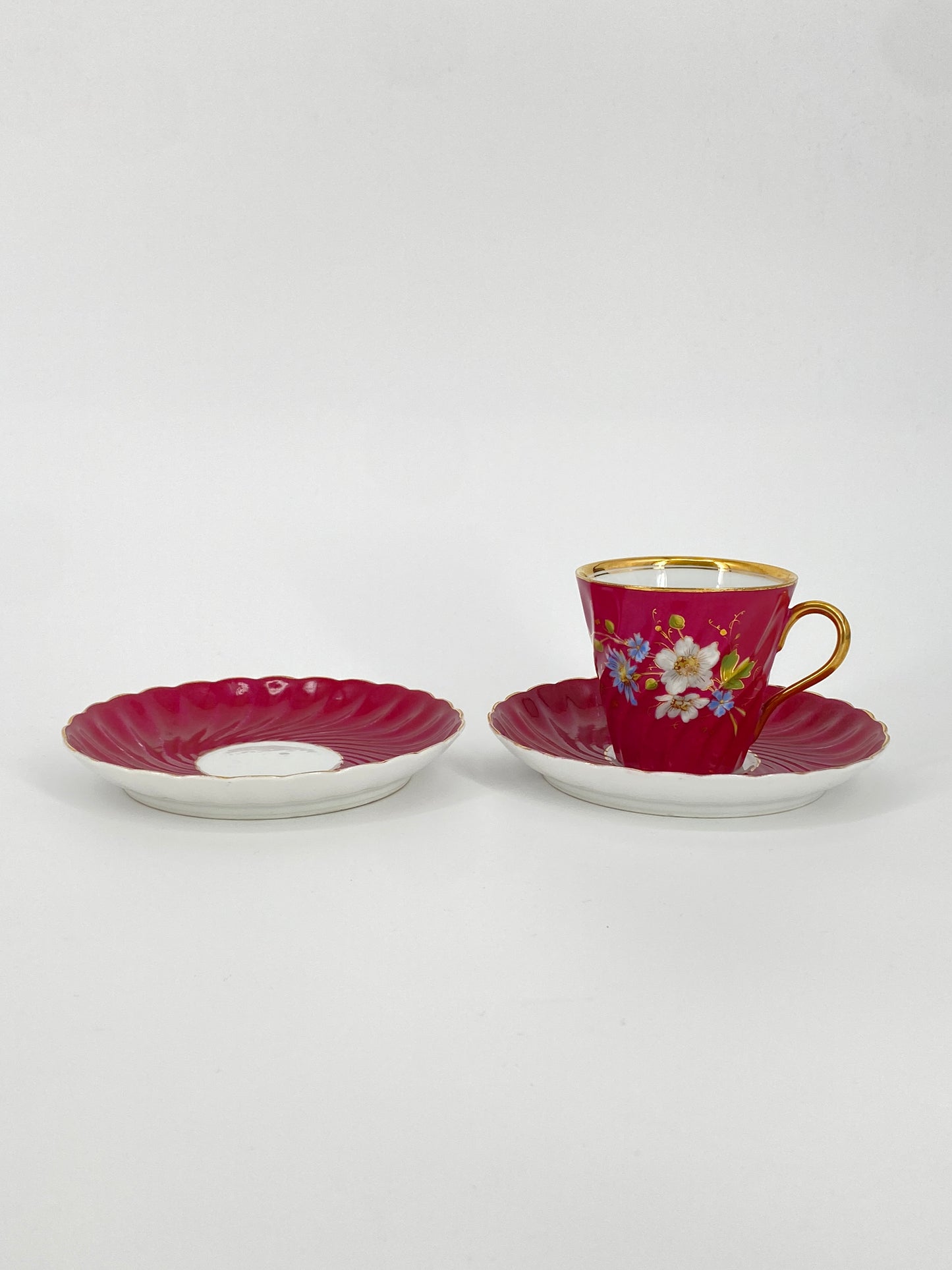 Antike Porzellan Tasse von Louis Löwinsohn, Schlesien 19. Jhd