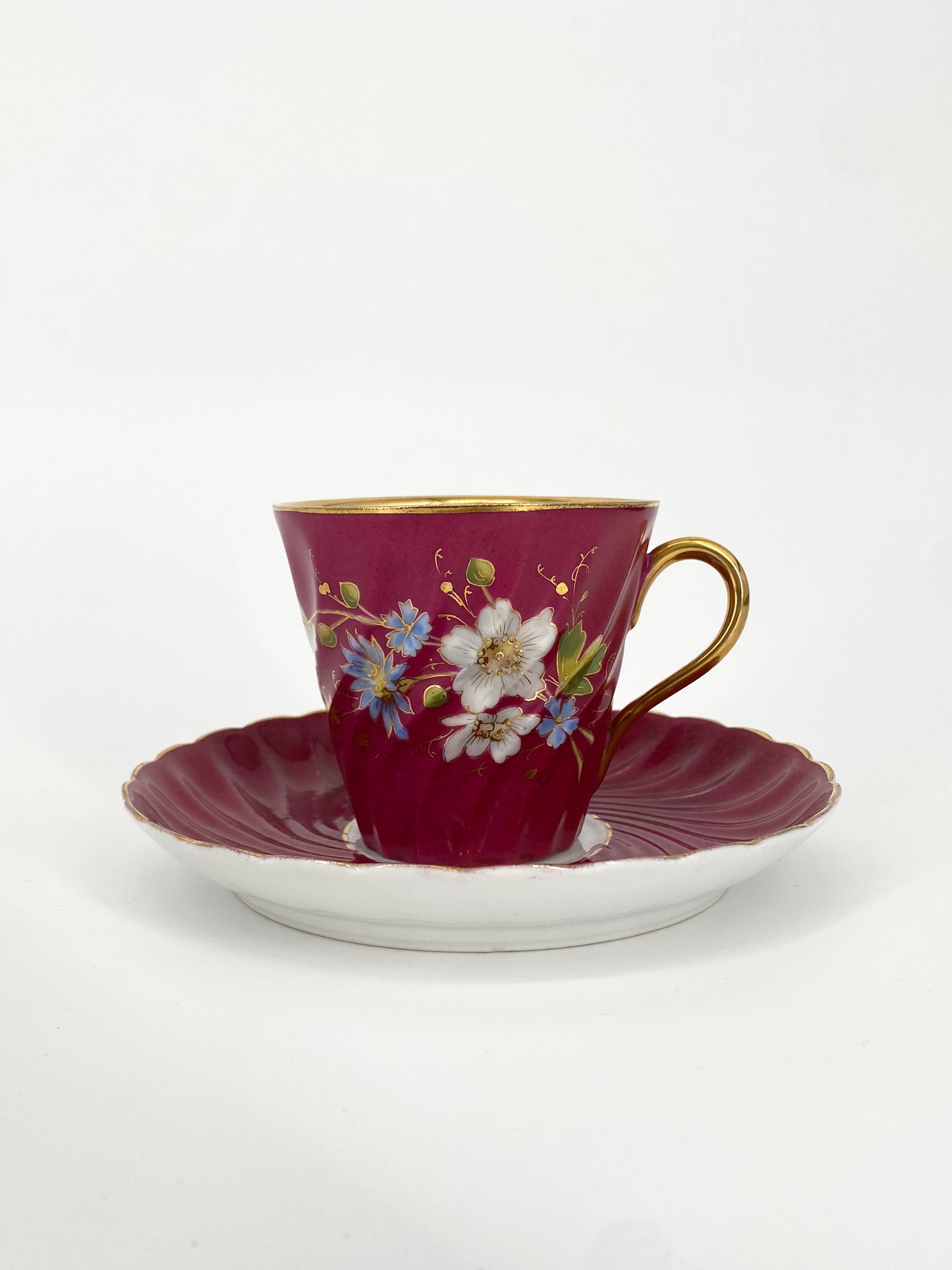 Antike Porzellan Tasse von Louis Löwinsohn, Schlesien 19. Jhd