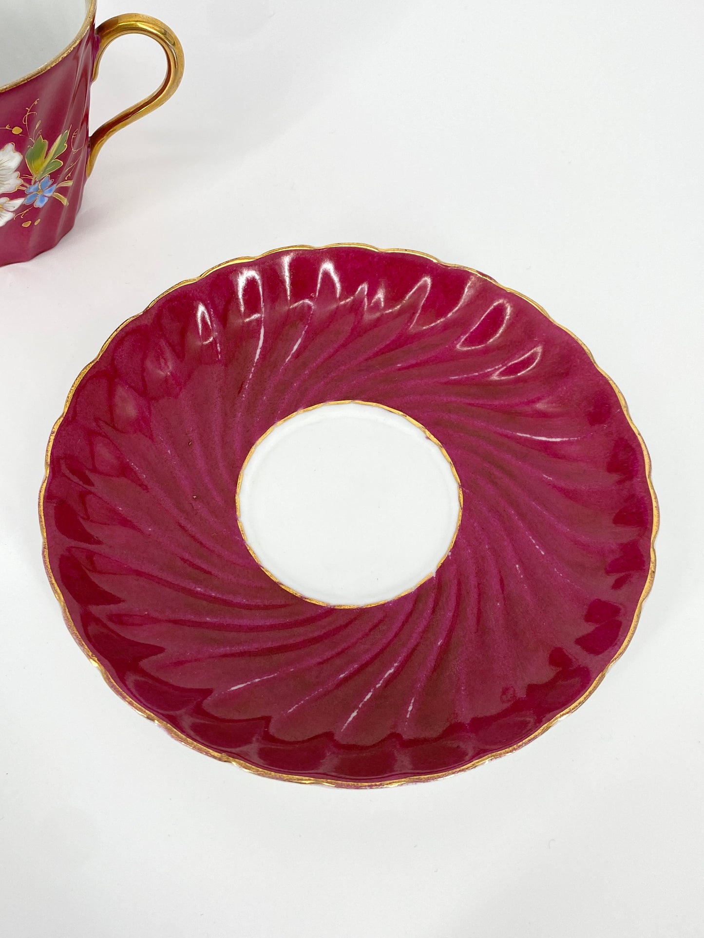 Antike Porzellan Tasse von Louis Löwinsohn, Schlesien 19. Jhd