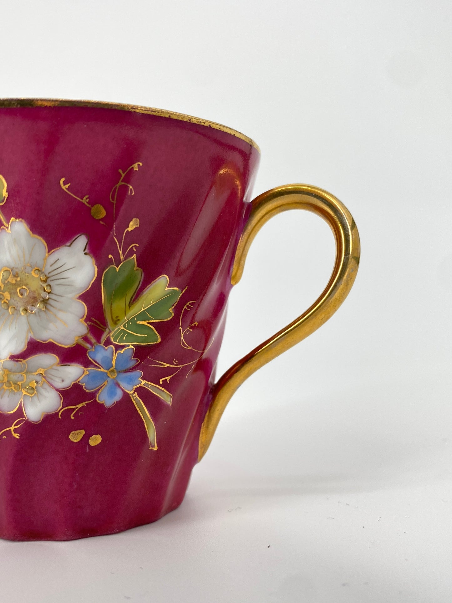 Antike Porzellan Tasse von Louis Löwinsohn, Schlesien 19. Jhd