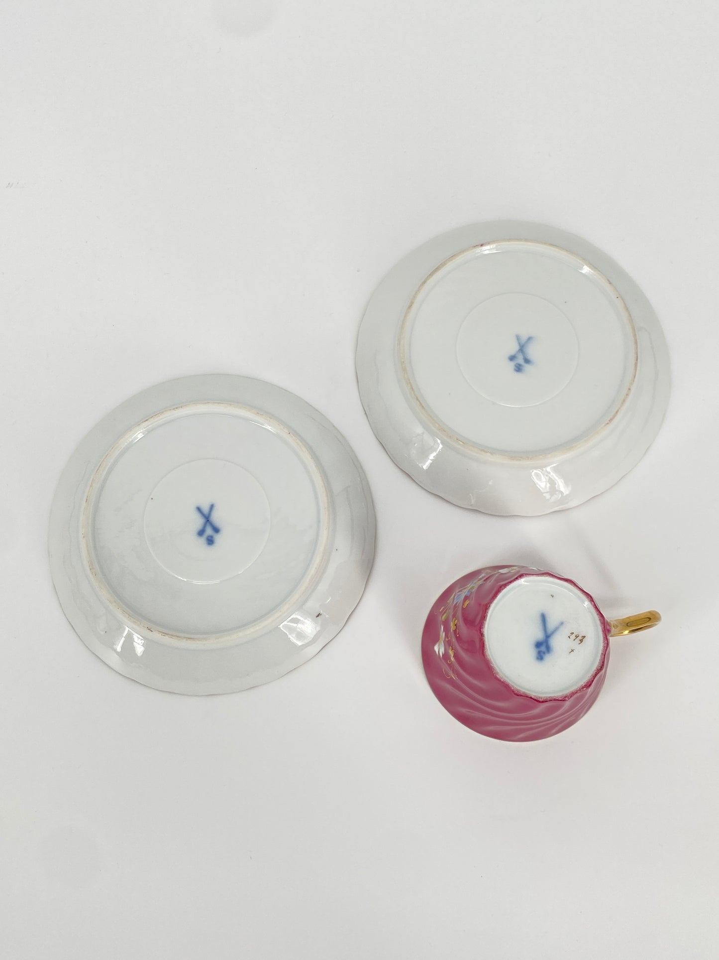 Antike Porzellan Tasse von Louis Löwinsohn, Schlesien 19. Jhd