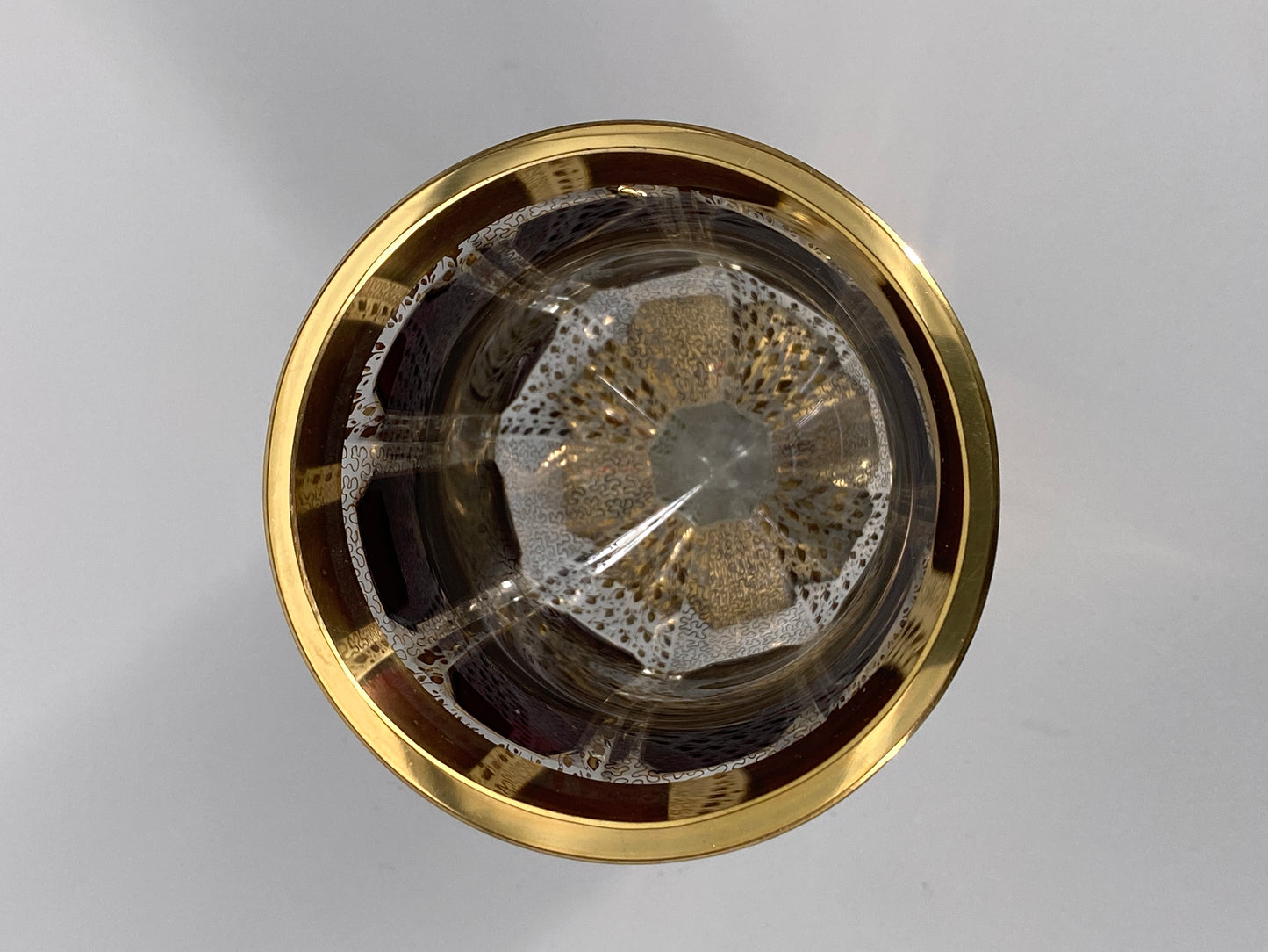 antiker Pokal "Venezia" in Rot von Franz Heide, Böhmisch-Kamnitz, 1920er