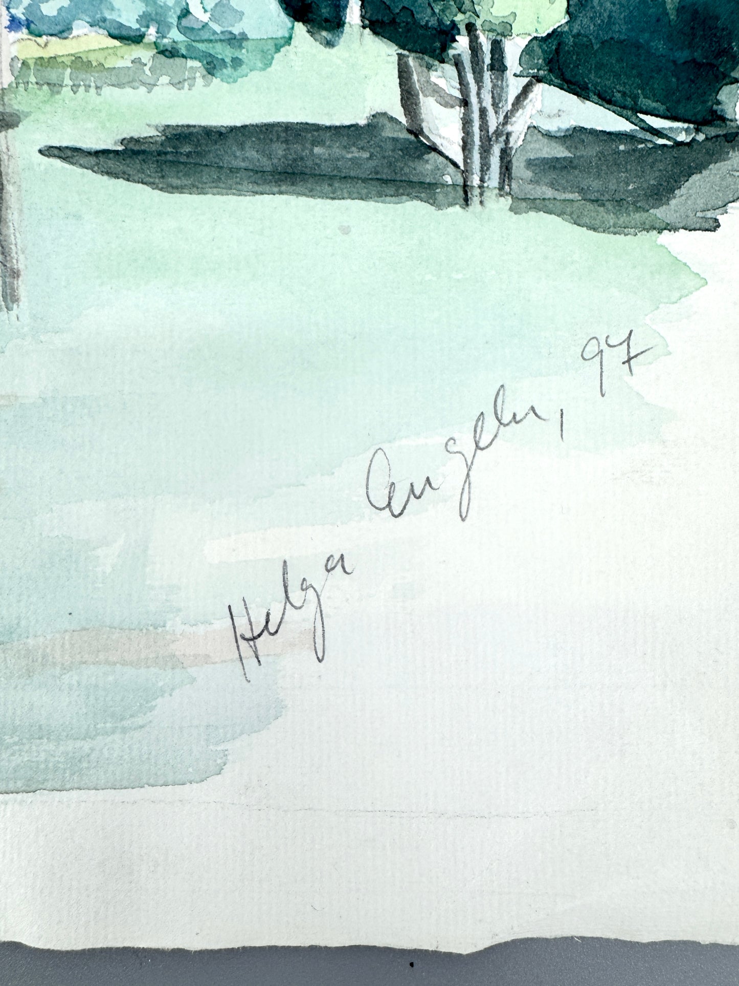 Mediterranes Haus im Garten II. Aquarell, Helga Engeln
