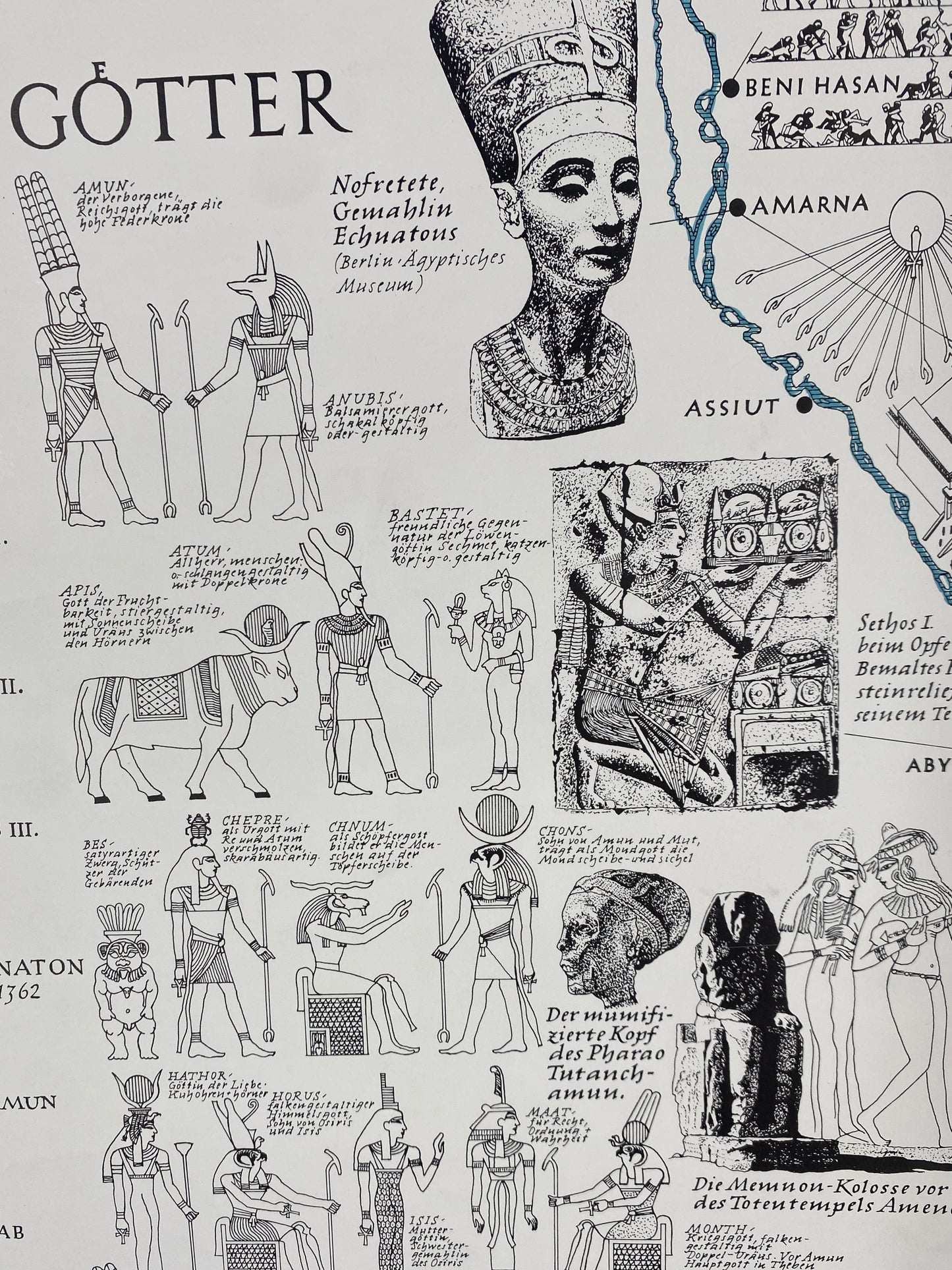 Poster, Das alte Ägypten. Karte von Gerhard R Hauptmann, Berlin.