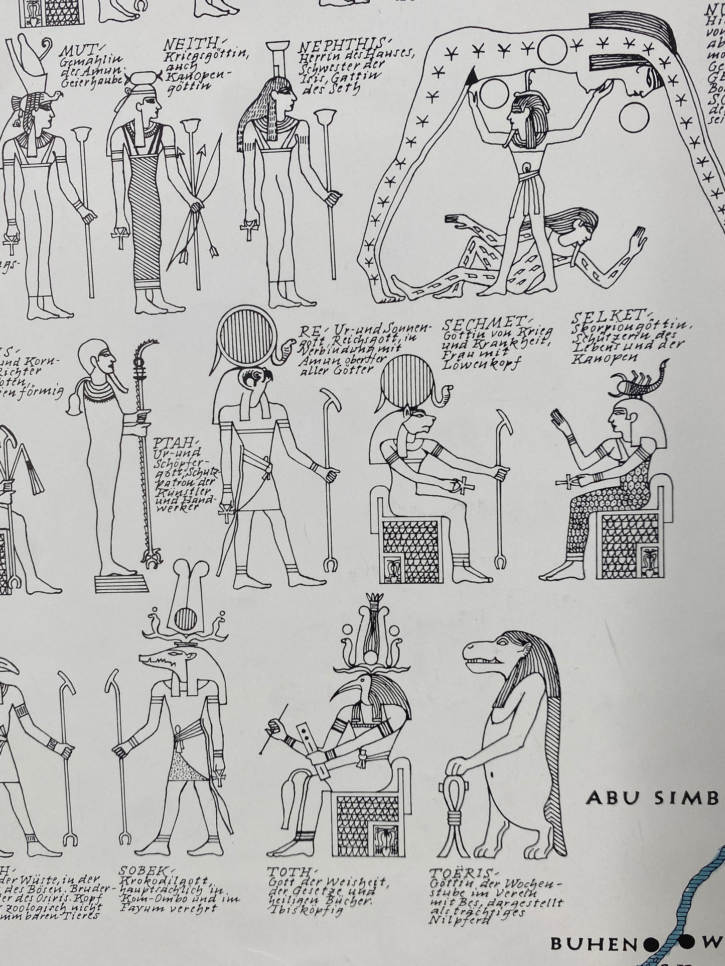 Poster, Das alte Ägypten. Karte von Gerhard R Hauptmann, Berlin.
