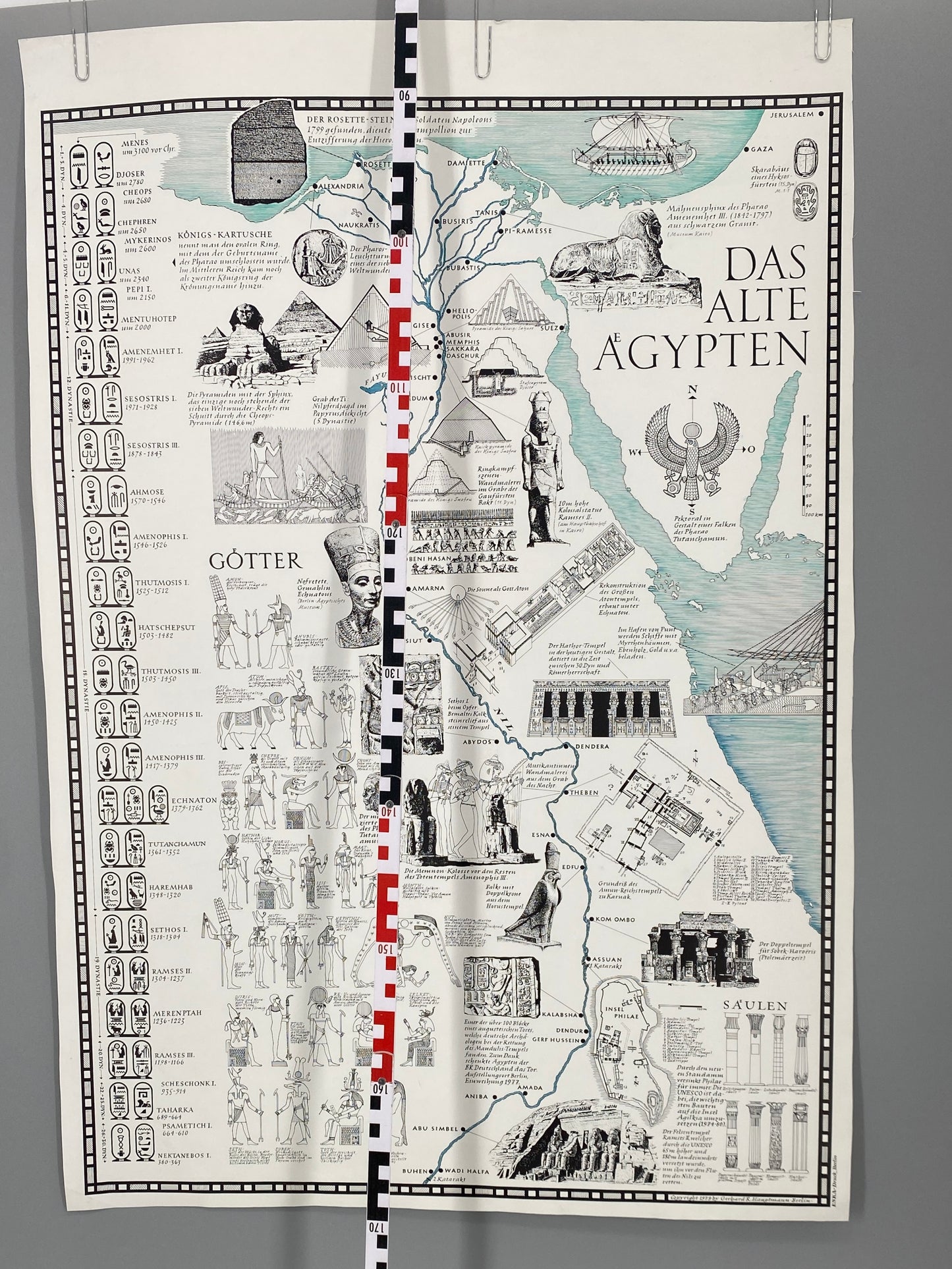 Poster, Das alte Ägypten. Karte von Gerhard R Hauptmann, Berlin.