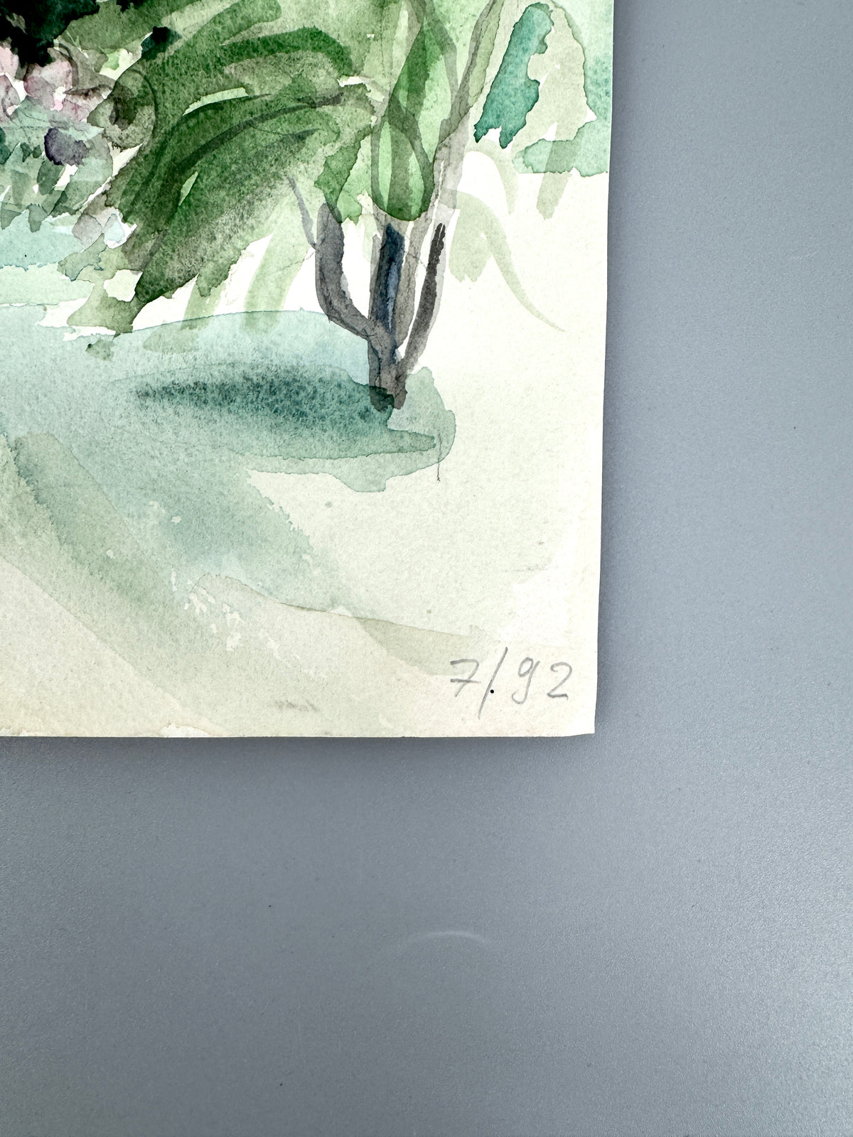 Mediterranes Haus im Garten I. Aquarell, Helga Engeln