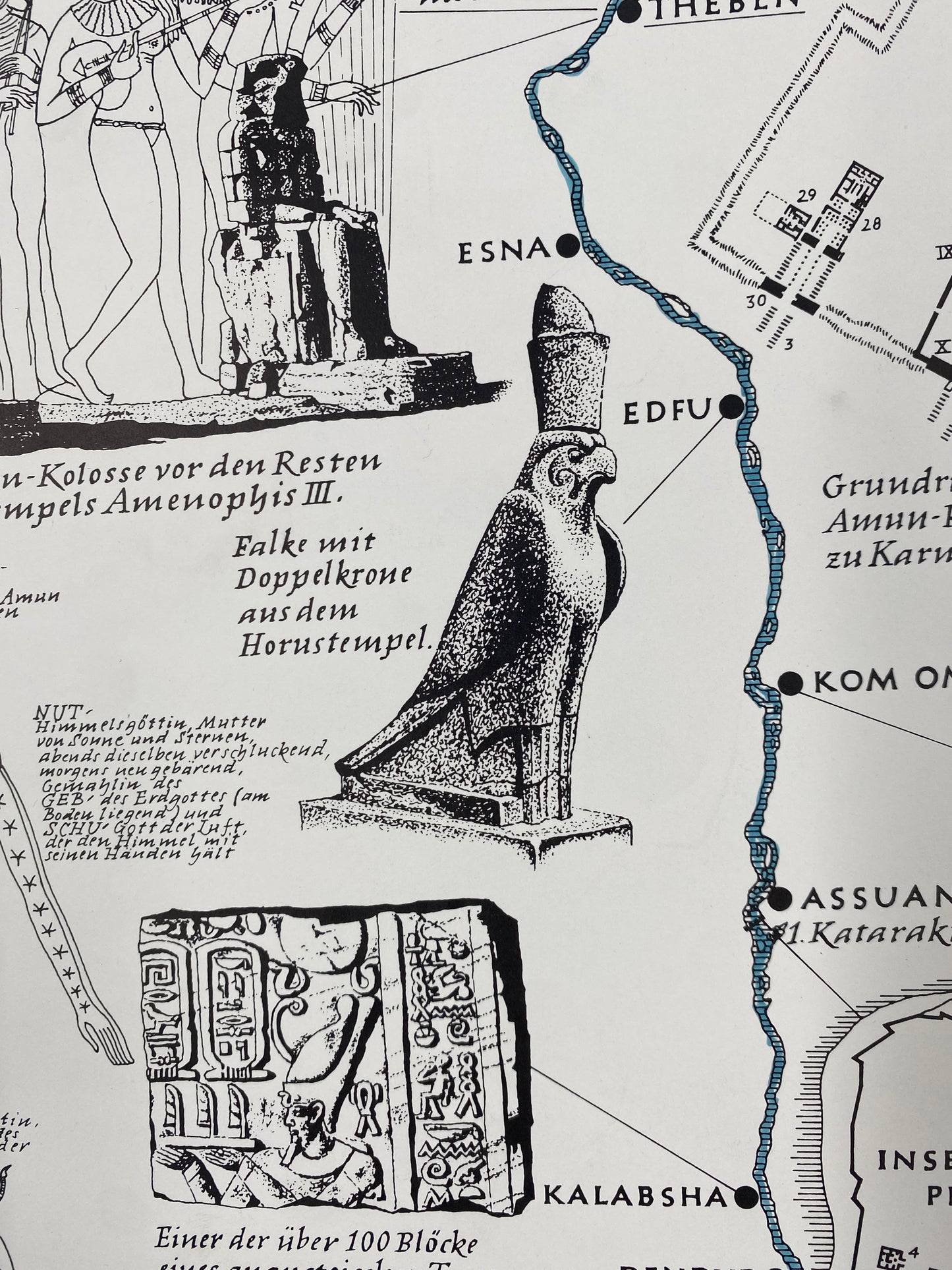 Poster, Das alte Ägypten. Karte von Gerhard R Hauptmann, Berlin.