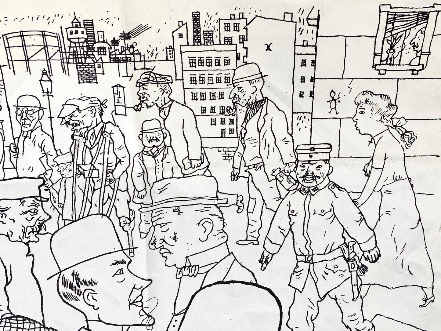 Die zwanziger Jahre. Ausstellungsplakat Galerie Nierendorf Berlin, 1970. Mit Motiv "Vollkommene Menschen", von Georg Grosz