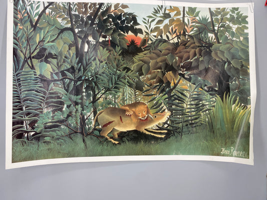 Henri Rousseau - Der hungrige Löwe wirft sich auf die Antilope. Kunstdruck