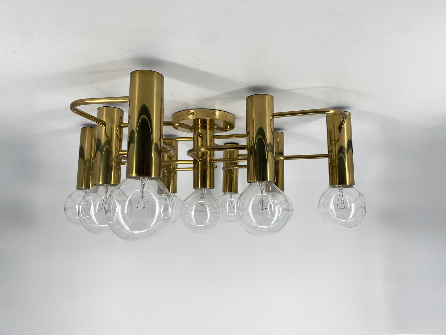 9-flammige Deckenlampe von Gaetano Sciolari für Leola, Deutschland 1980er