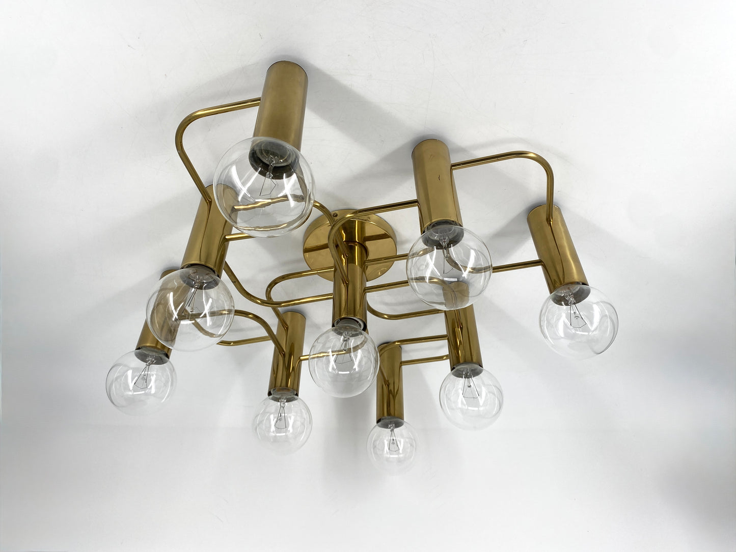 9-flammige Deckenlampe von Gaetano Sciolari für Leola, Deutschland 1980er