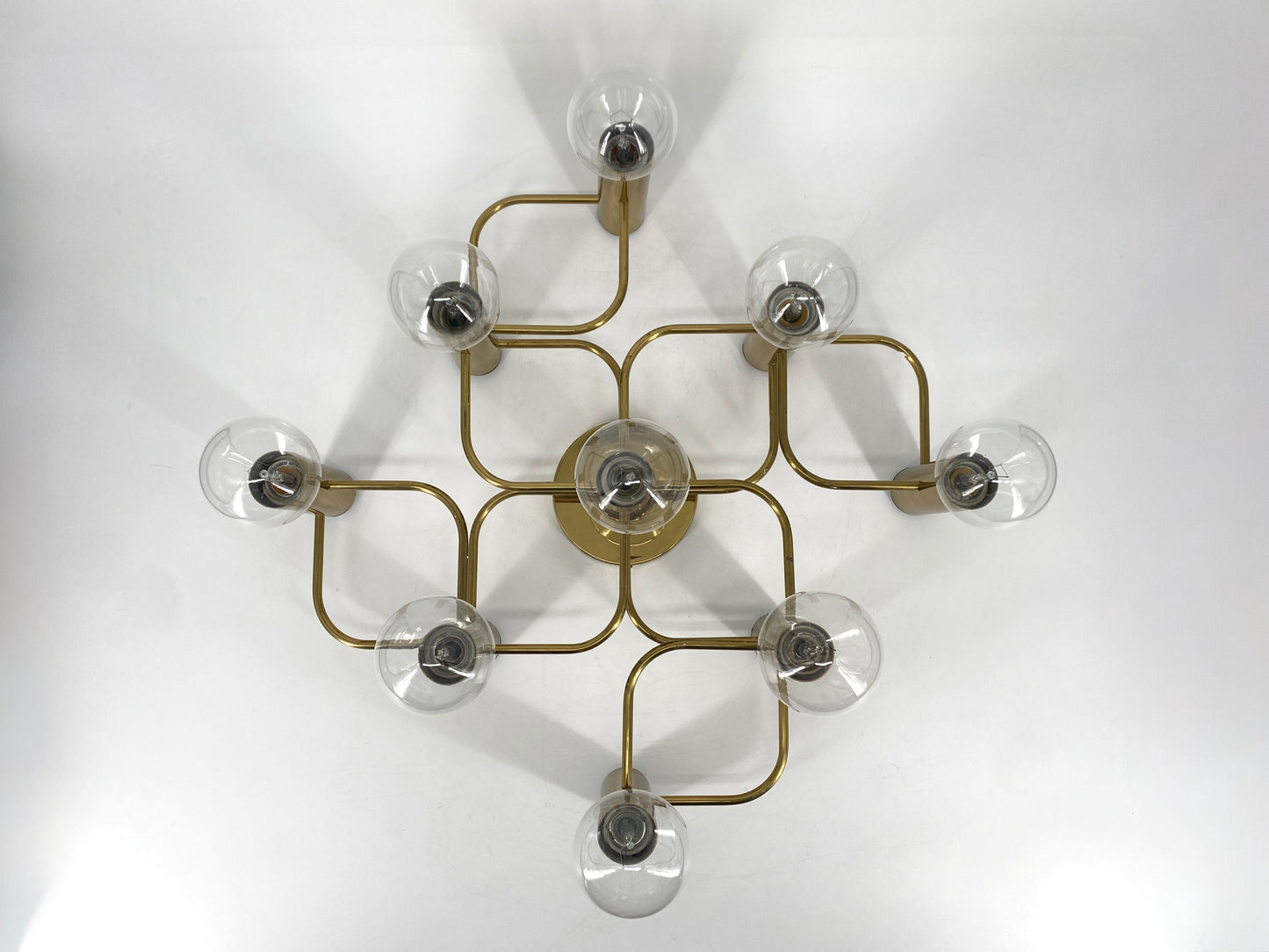 9-flammige Deckenlampe von Gaetano Sciolari für Leola, Deutschland 1980er