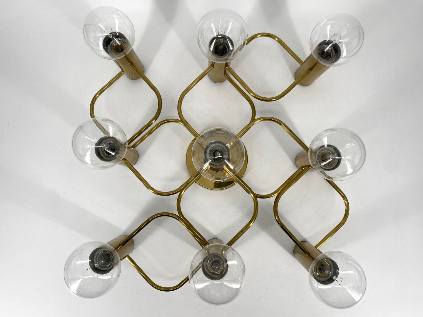 9-flammige Deckenlampe von Gaetano Sciolari für Leola, Deutschland 1980er