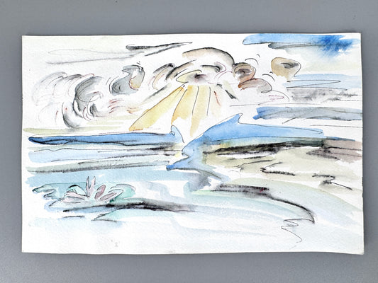 Kleiner Sonnenuntergang. Aquarell, Helga Engeln